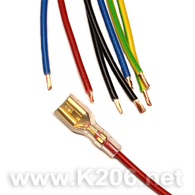 Провод с клеммой 6.3mm/BLUE 