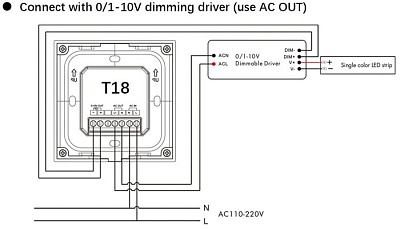 Панель керування T18 Vyeofar диммер 0-10V