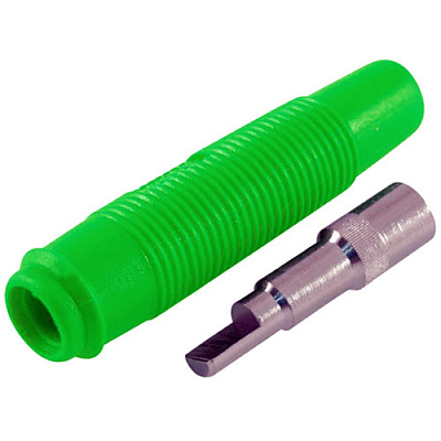 Гнездо "банан" 4mm на провод GREEN (AMASS)