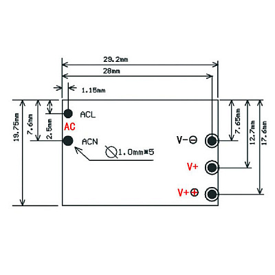 Блок питания YS-U5S12W 12V 450mA 5W
