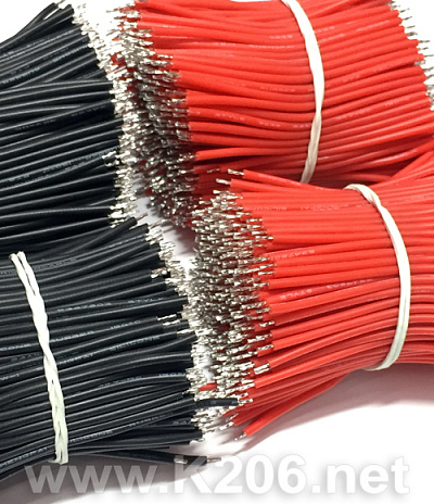 Провод силикон 24AWG 50мм 50+50 штук R+BLK