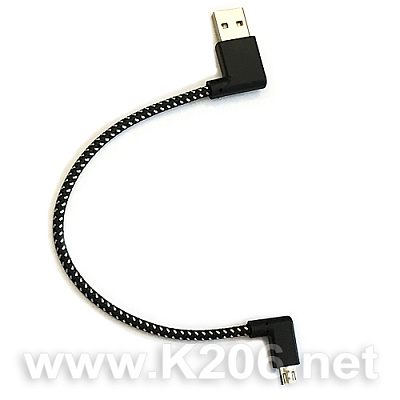 USB кабель угл-Micro-15cm-Black /Нейлон/