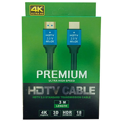 Кабель HDMI-2.0 (3.0м) ЧЕРНЫЙ