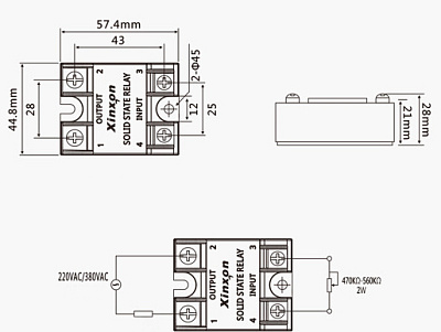 Твердотельное реле SSVR-50A (SSR-50VA)