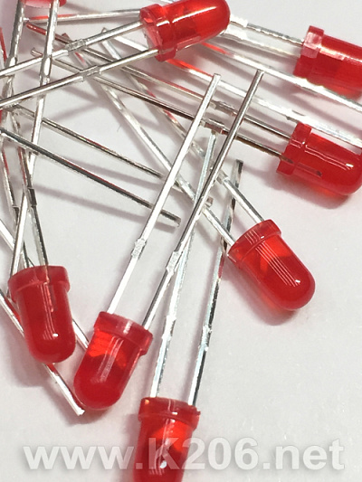 Светодиод 3mm красный диффузный