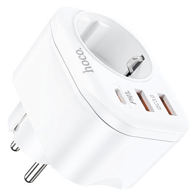 Зарядное устройство 4000W розетка 3*USB HOCO NS3