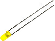 Светодиод 3mm желтый диффузный