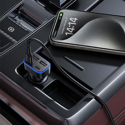 АЗП 12-24V Hoco Z63 4xUSB Black