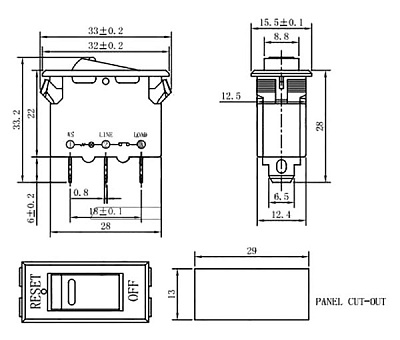 Захисний вимикач ST-001-15A