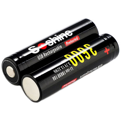 Акумулятор Soshine 18650USB-3.7-3600 micro USB