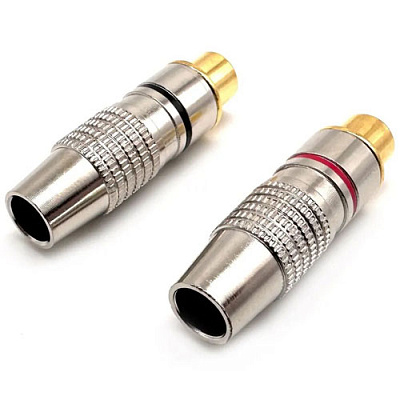 Гнездо RCA silver-gold Ø6.5мм Black