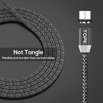USB кабель магнитный TOPK-IPHONE / BLACK