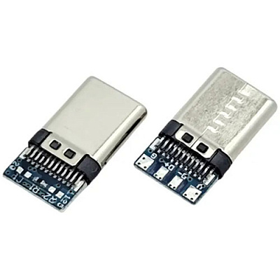 Вилка USB Type-C 4pin черная