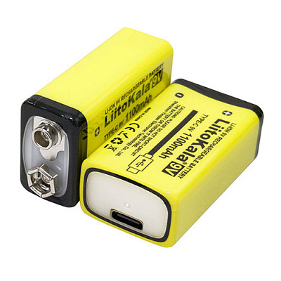 Аккумулятор 1100mAh КРОНА 9V USB Type-C