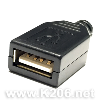 Гніздо USB тип A на кабель у корпусі