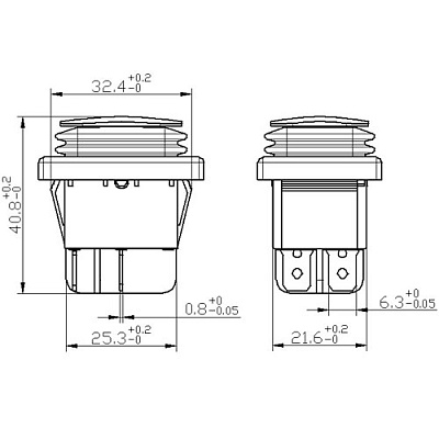 Переключатель KCD2-201N-LED-GREEN