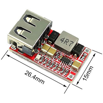 DC-DC модуль зарядки 6-24V / USB 5V 3A