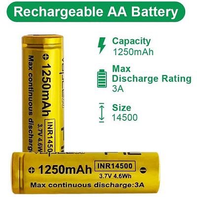Акумулятор Vapcell INR14500 F12 1250mAh