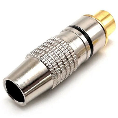 Гніздо RCA silver-gold Ø6.5мм Black