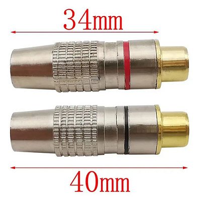 Гніздо RCA silver-gold Ø6.5мм Red