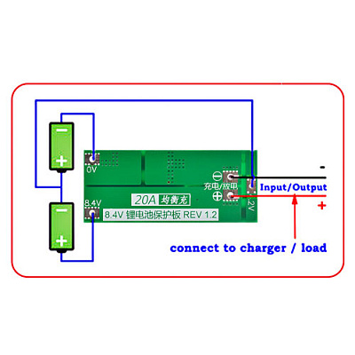 Плата защиты HW-391-B (BMS-2S-20A)