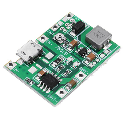 J5019 повышающий DC-DC + зарядка Li-ION 3.7V