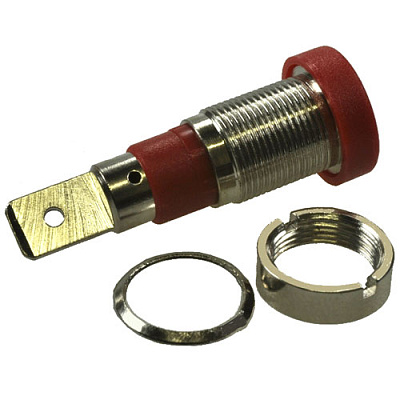Гніздо "банан" 4mm на панель YELLOW (AMASS)