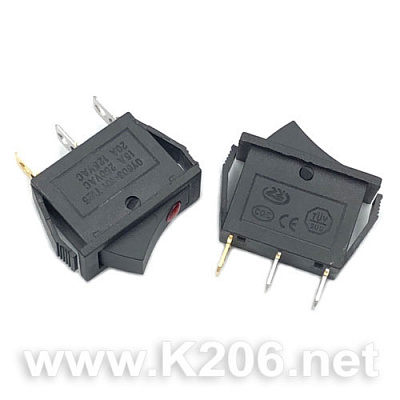 Перемикач KCD3-BLACK 15A-20A, 3 pin