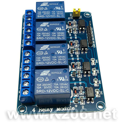 Модуль 51 AVR 4 реле 12V з опторозв'язкою