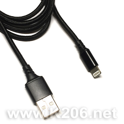 USB кабель iPhone-1m-BLACK /Нейлон/