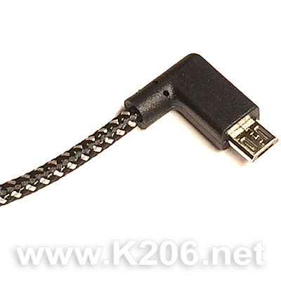 USB кабель угл-Micro-15cm-Black /Нейлон/