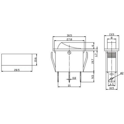 Перемикач IRS-101-1C/R (KCD3-101N)
