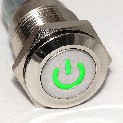 Кнопка антивандальна HQ16N/F11Z-12V-EDY-G