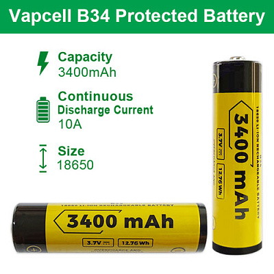 Акумулятор Vapcell INR18650 B34 3400mAh
