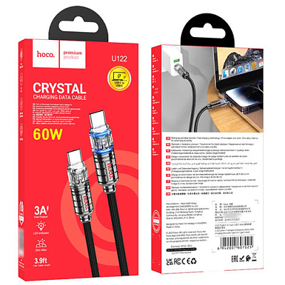 Кабель Type-C to Type-C Hoco U122 1.2m Black