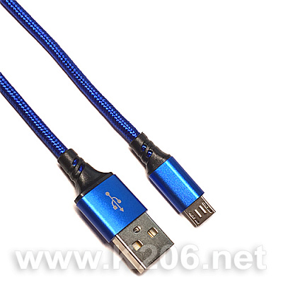 USB кабель Micro-1m-Blue /Нейлон/