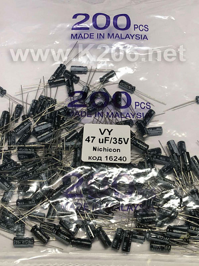 Конденсатор VY-47/35V 105°C
