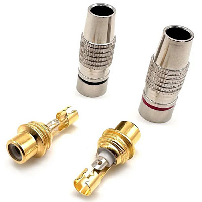 Гнездо RCA silver-gold Ø6.5мм Black