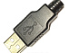 Вилка USB тип A черная