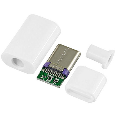 Вилка USB Type-C 4pin біла CN-07-06