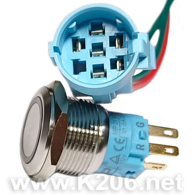 Кнопка антивандальна MP019S1/F11Z-12V-R/G-CMP