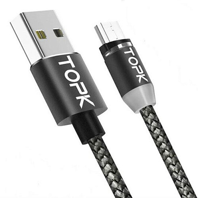 USB кабель магнітний TOPK-MICRO / BLACK