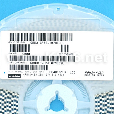 Конденсатор 1206-100uF/6.3V-X5R ±20%