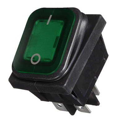 Перемикач KCD2-201N-LED-GREEN