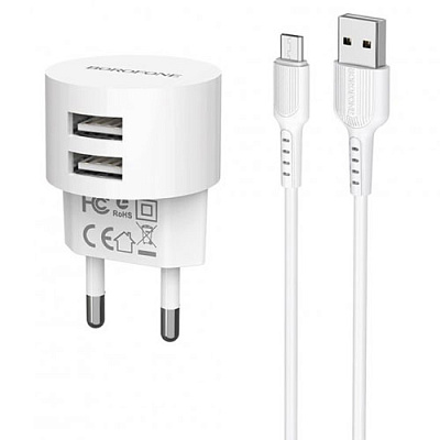 Зарядний пристрій 2*USB BA23A Micro