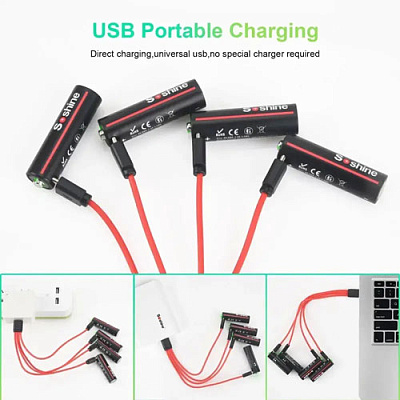 Акумулятор AAA Li-Ion Soshine 1.5V 1100mWh Protected USB Type-C