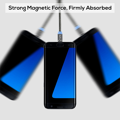 USB кабель магнітний TOPK-IPHONE/BLACK