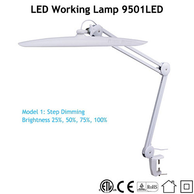 Лампа настольная 9501LED-7, 117 LED Серебро