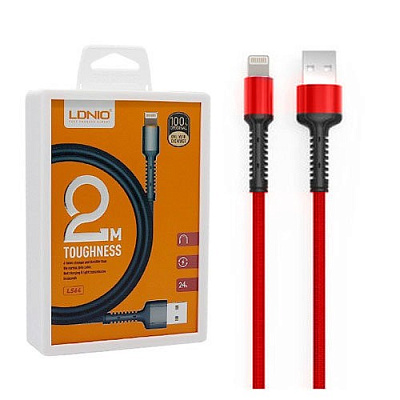 Кабель USB-LIGHTNING LDNIO LS64 2M RED