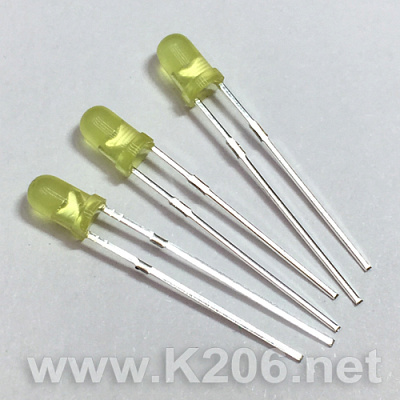 Светодиод 3mm желтый диффузный